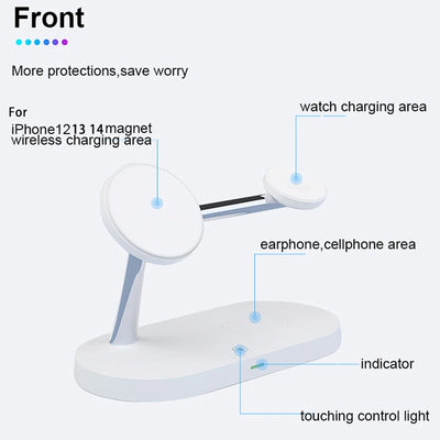 DigGizMox® 3-in-1 Magnetic Charger: Power Up iPhone, Watch & AirPods