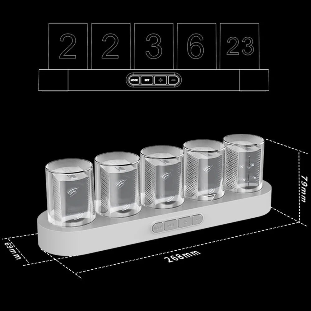 DigGizMox® Nixie Tube Clock: Retro Glow for Your Desk